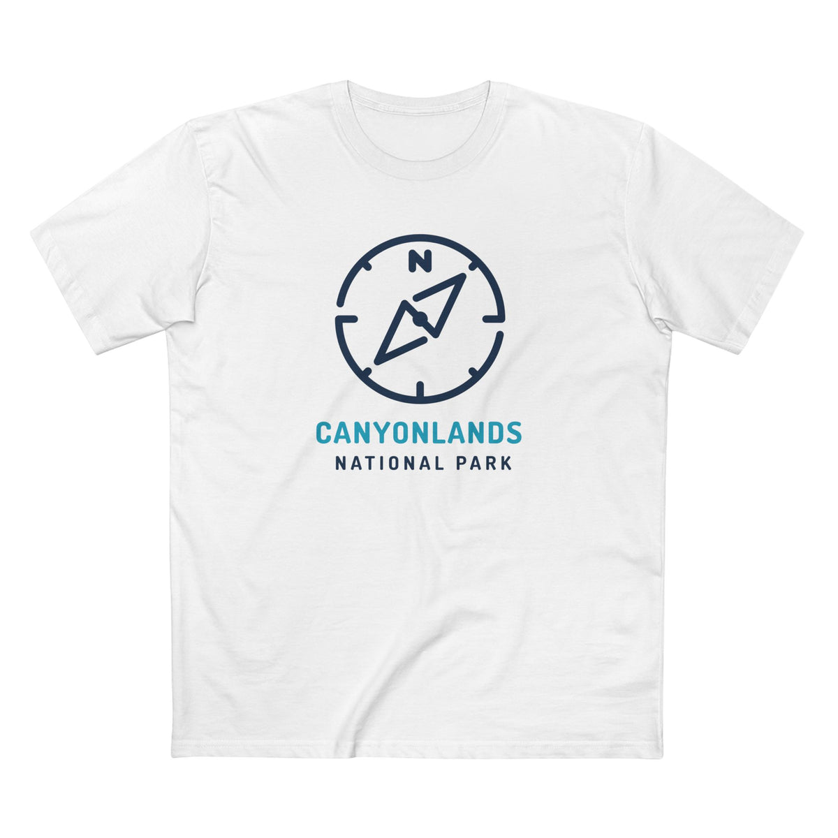 Canyonlands National Park T-Shirt Compass Design in White