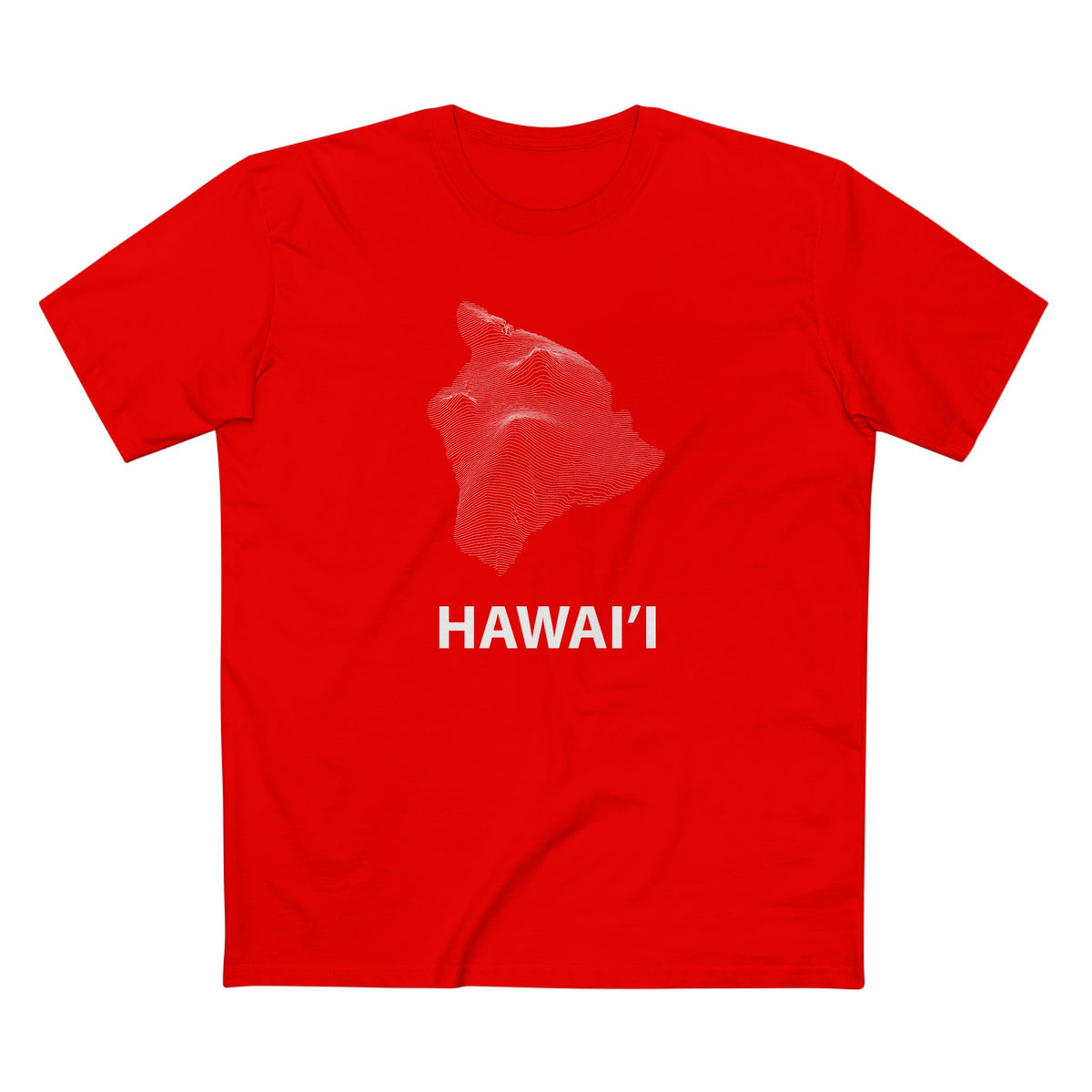 Hawai'i T-Shirt Topographical Lines in Red