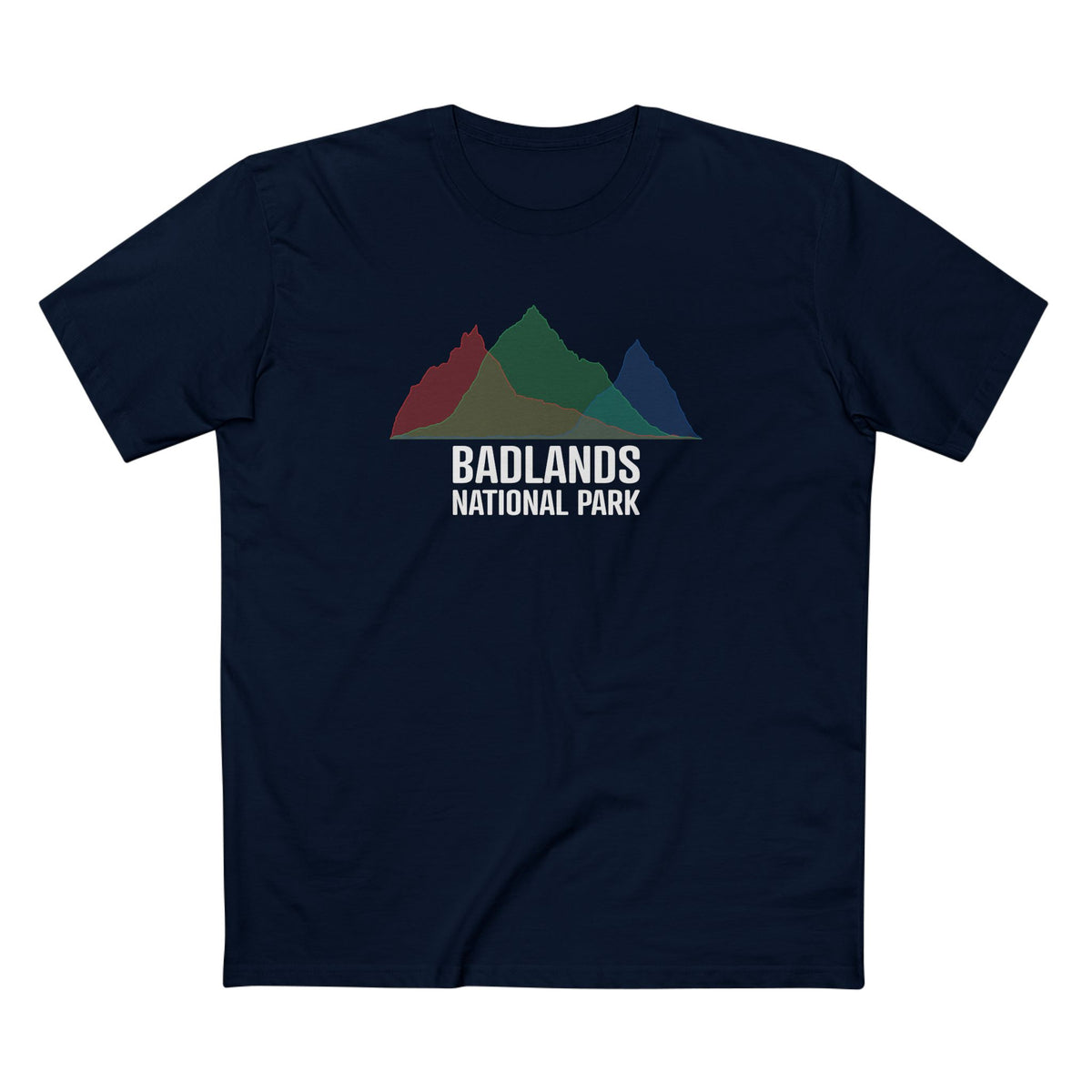 Badlands National Park T-Shirt - Histogram Design in Navy