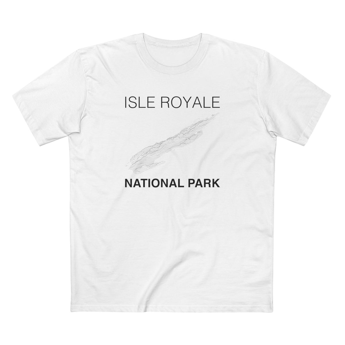 Isle Royale National Park T-Shirt Lines in White