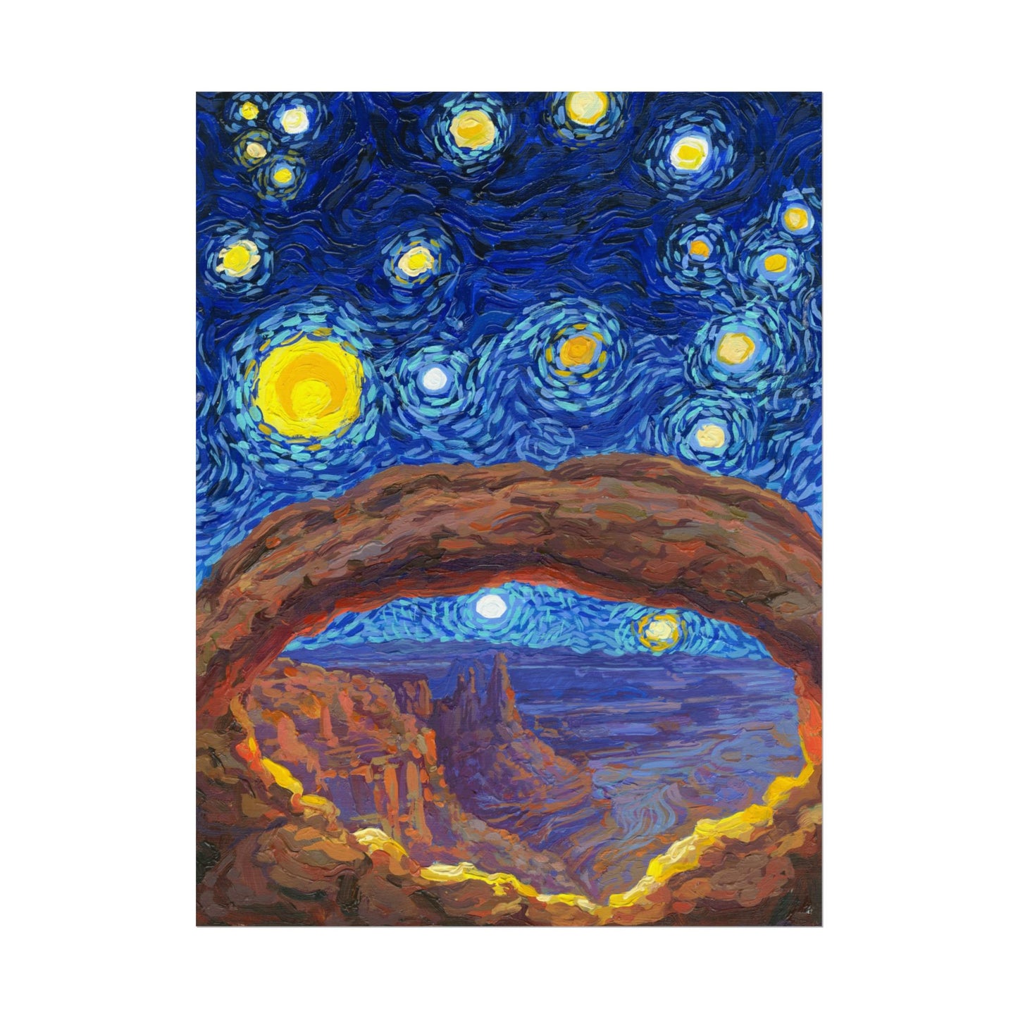 Canyonlands National Park Starry Night Poster - Premium Textured Paper