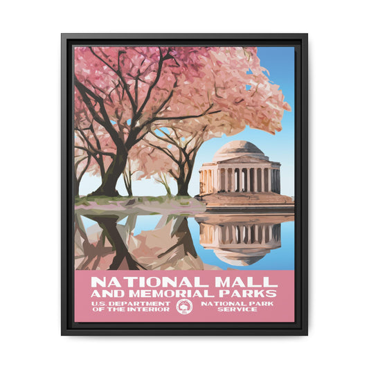 National Mall and Memorial Parks Framed Canvas - WPA Poster