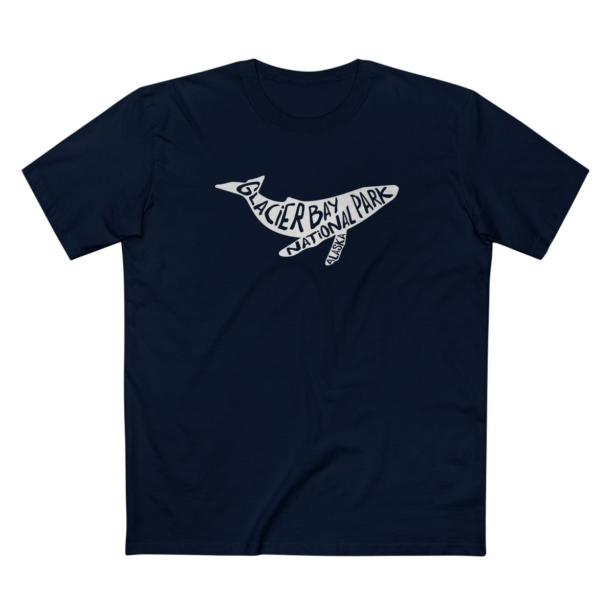 Glacier Bay National Park T-Shirt - Humpback Whale in Navy