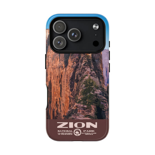 Zion National Park iPhone case with MagSafe featuring Angels Landing artwork.