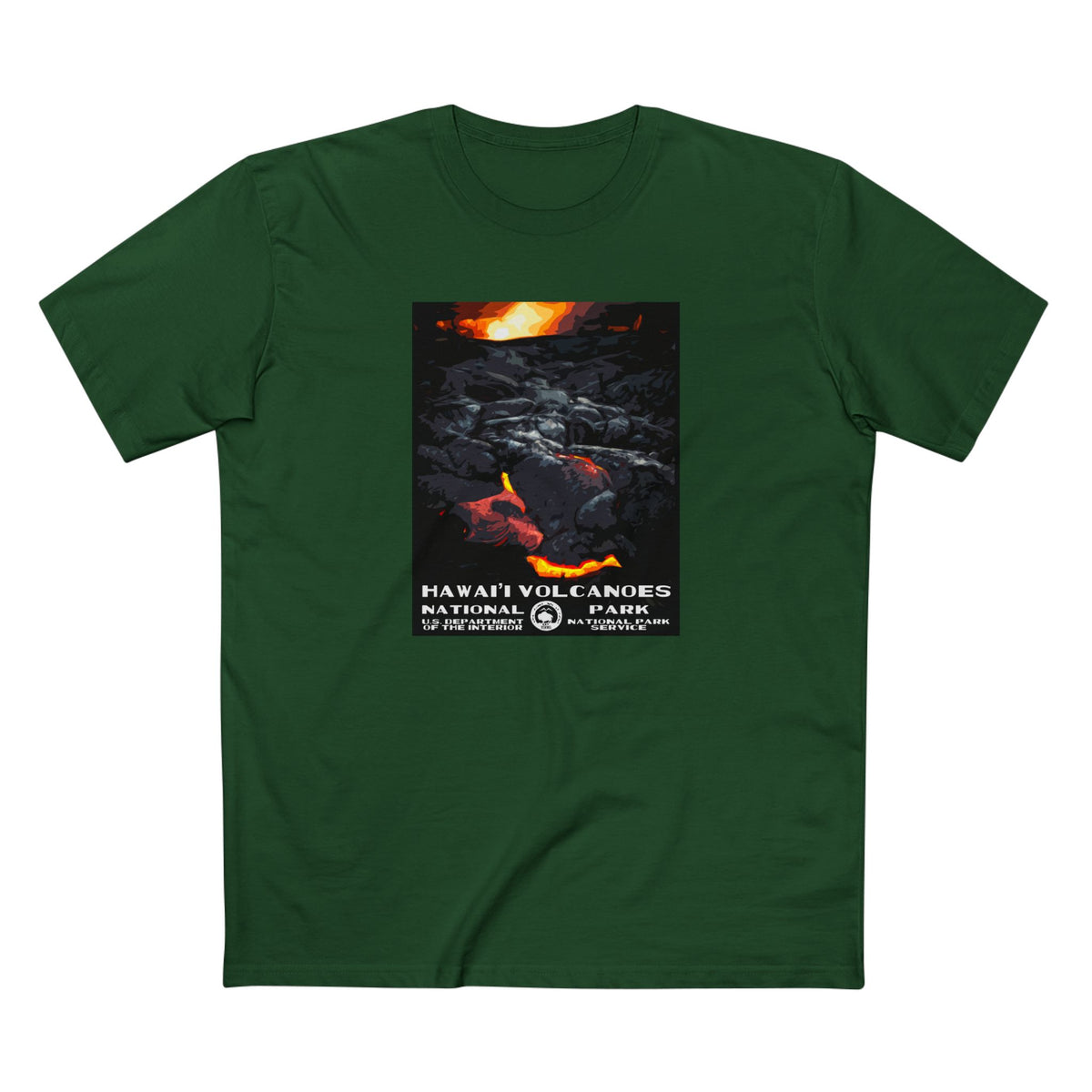 Hawai'i Volcanoes National Park T-Shirt in Forest Green