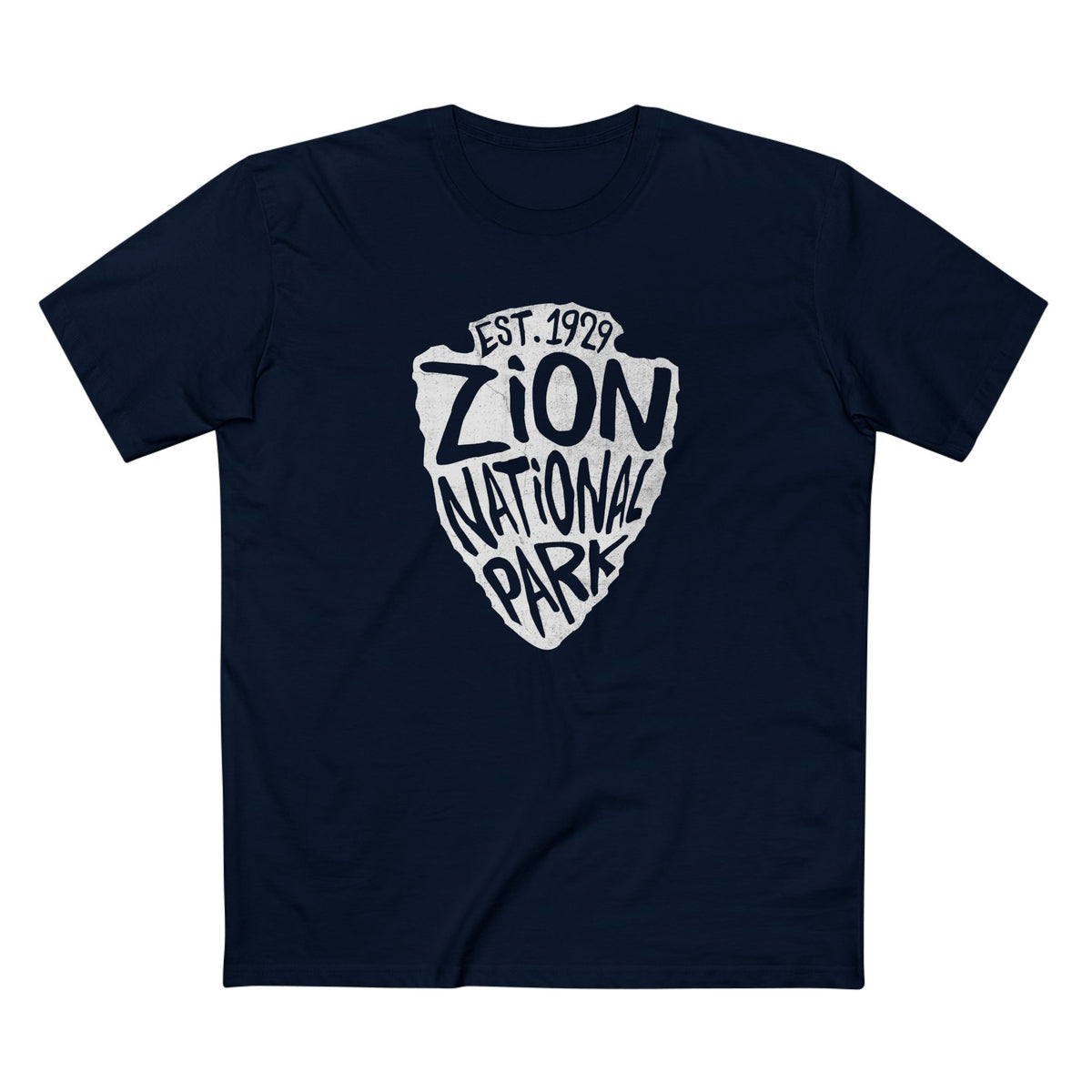 Zion National Park T-Shirt - Arrow Head Design in Navy