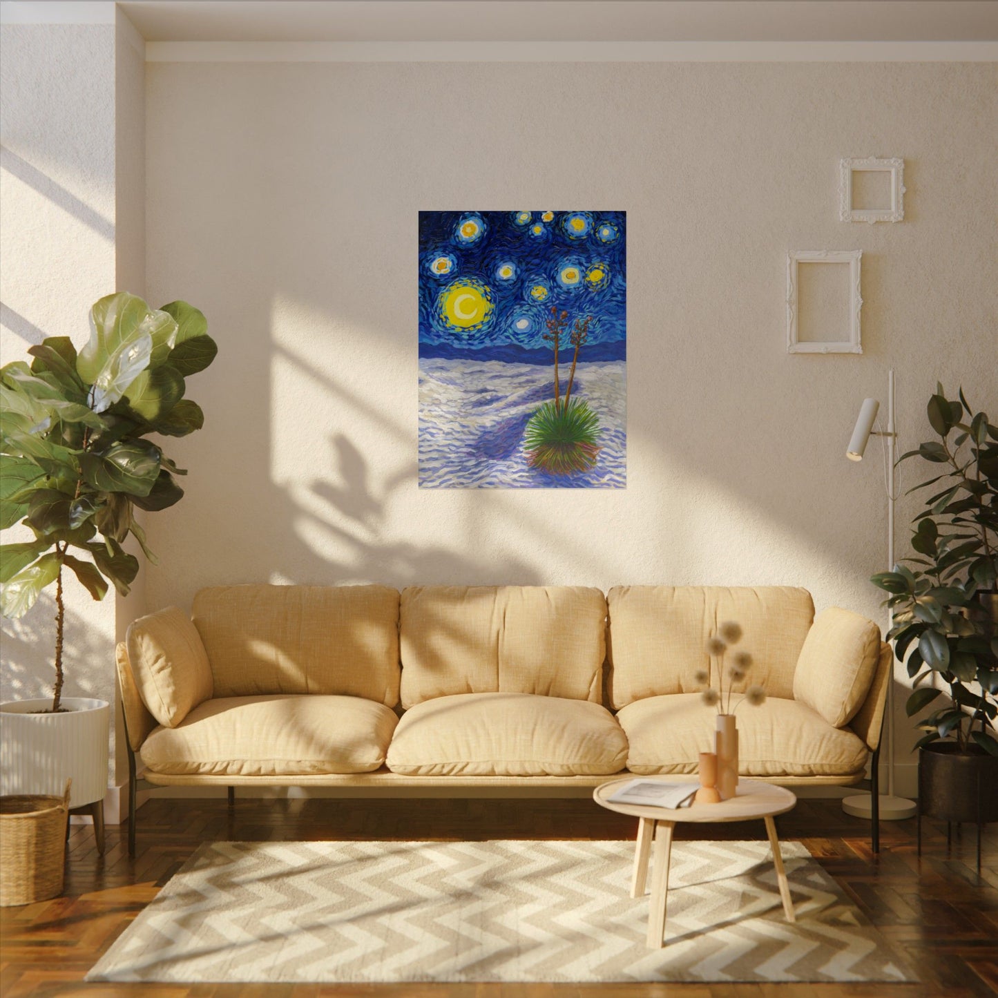 White Sands National Park Park Starry Night Poster - Premium Textured Paper