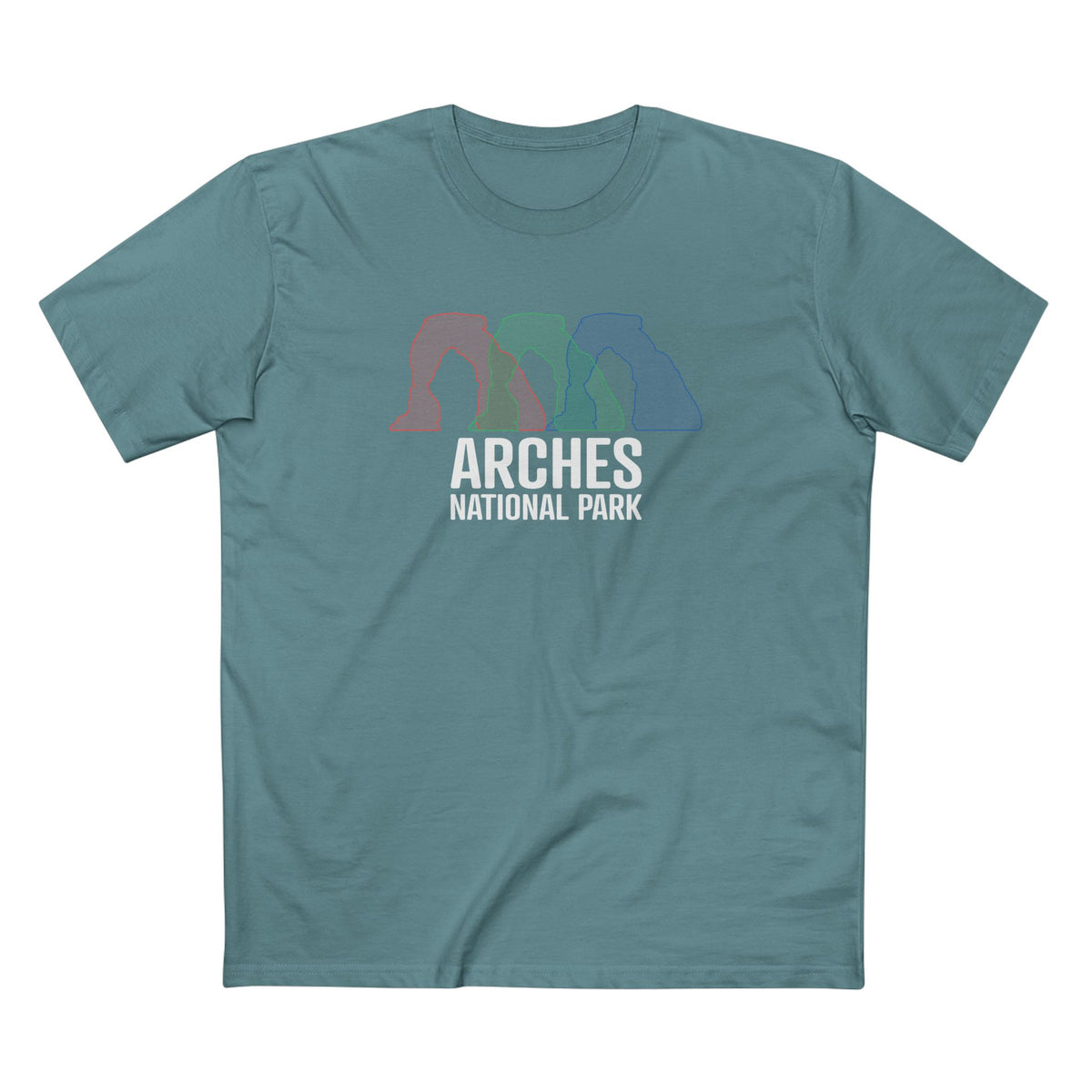 Arches National Park T-Shirt - Histogram Design in Slate Blue