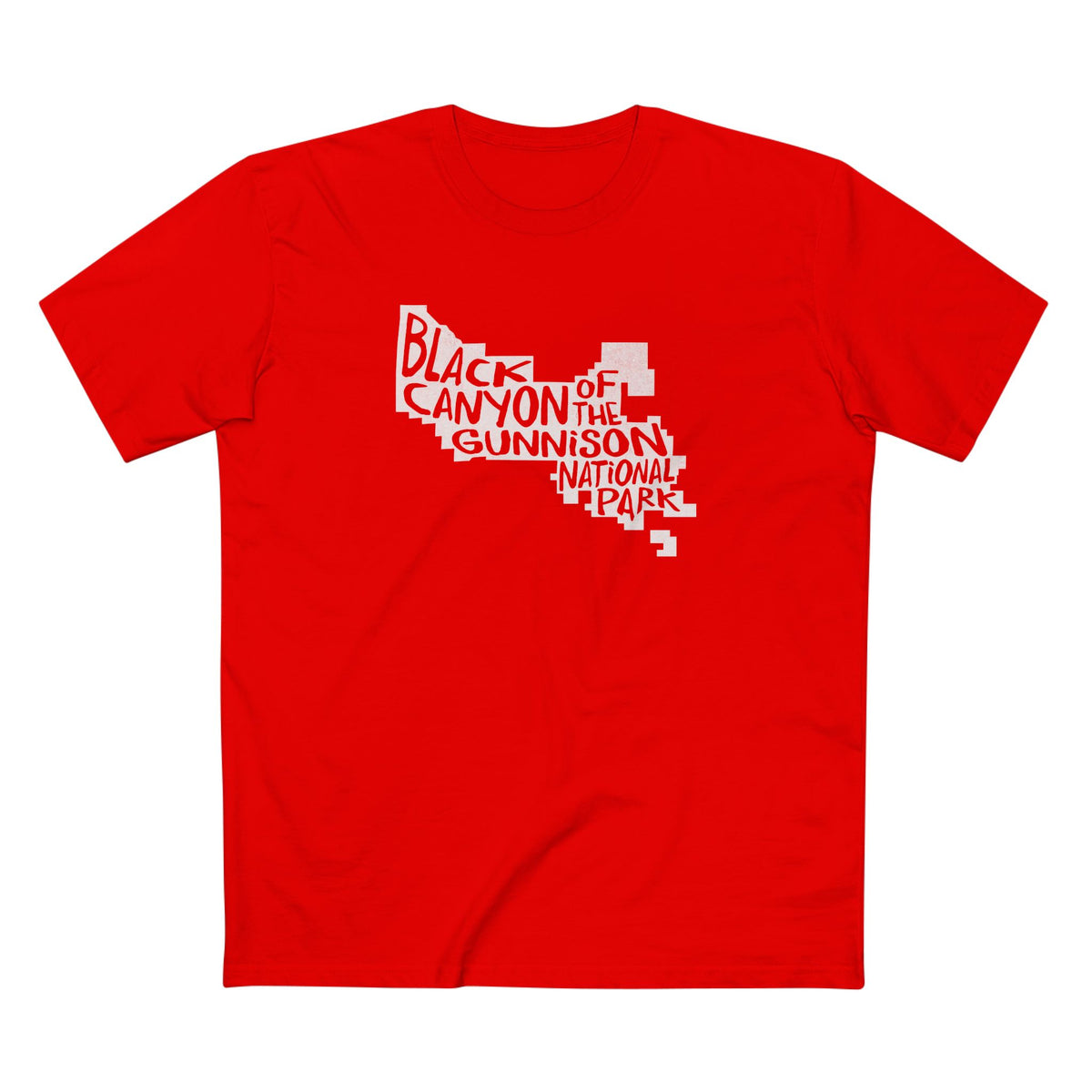 Black Canyon of the Gunnison National Park T-Shirt - Map in Red