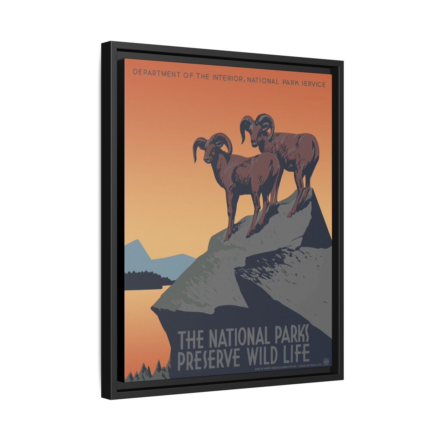 Preserve Wildlife National Park Framed Canvas - WPA Poster