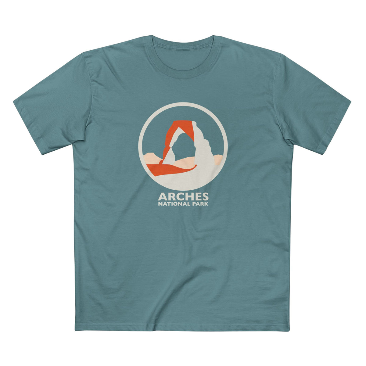 Arches National Park T-Shirt - Round Logo in Slate Blue