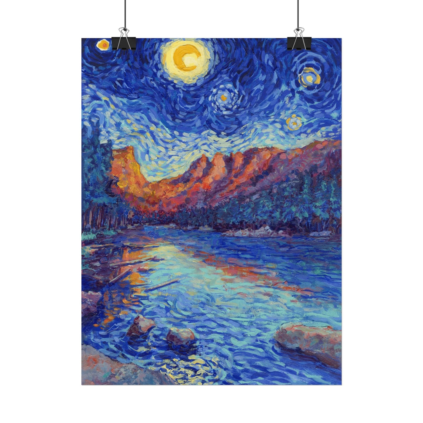 Rocky Mountain National Park Starry Night Poster - Premium Textured Paper