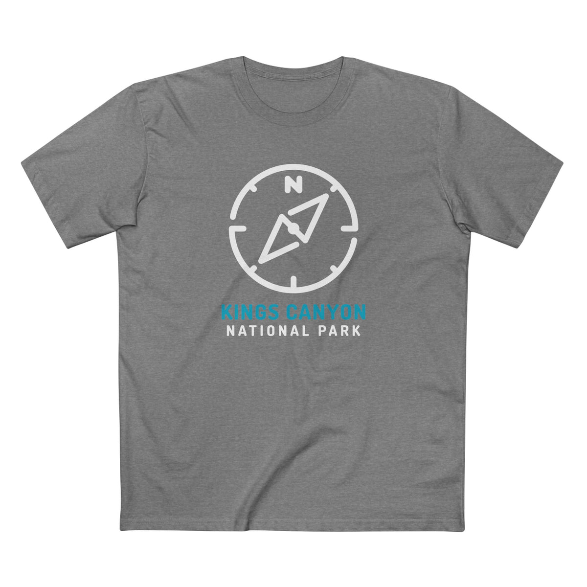 Kings Canyon National Park T-Shirt Compass Design in Athletic Heather