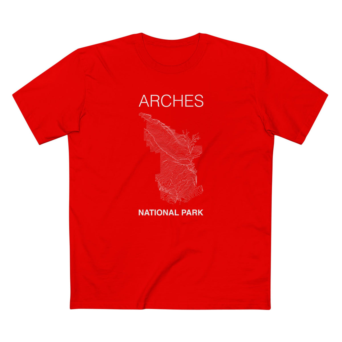 Arches National Park T-Shirt Lines in Red