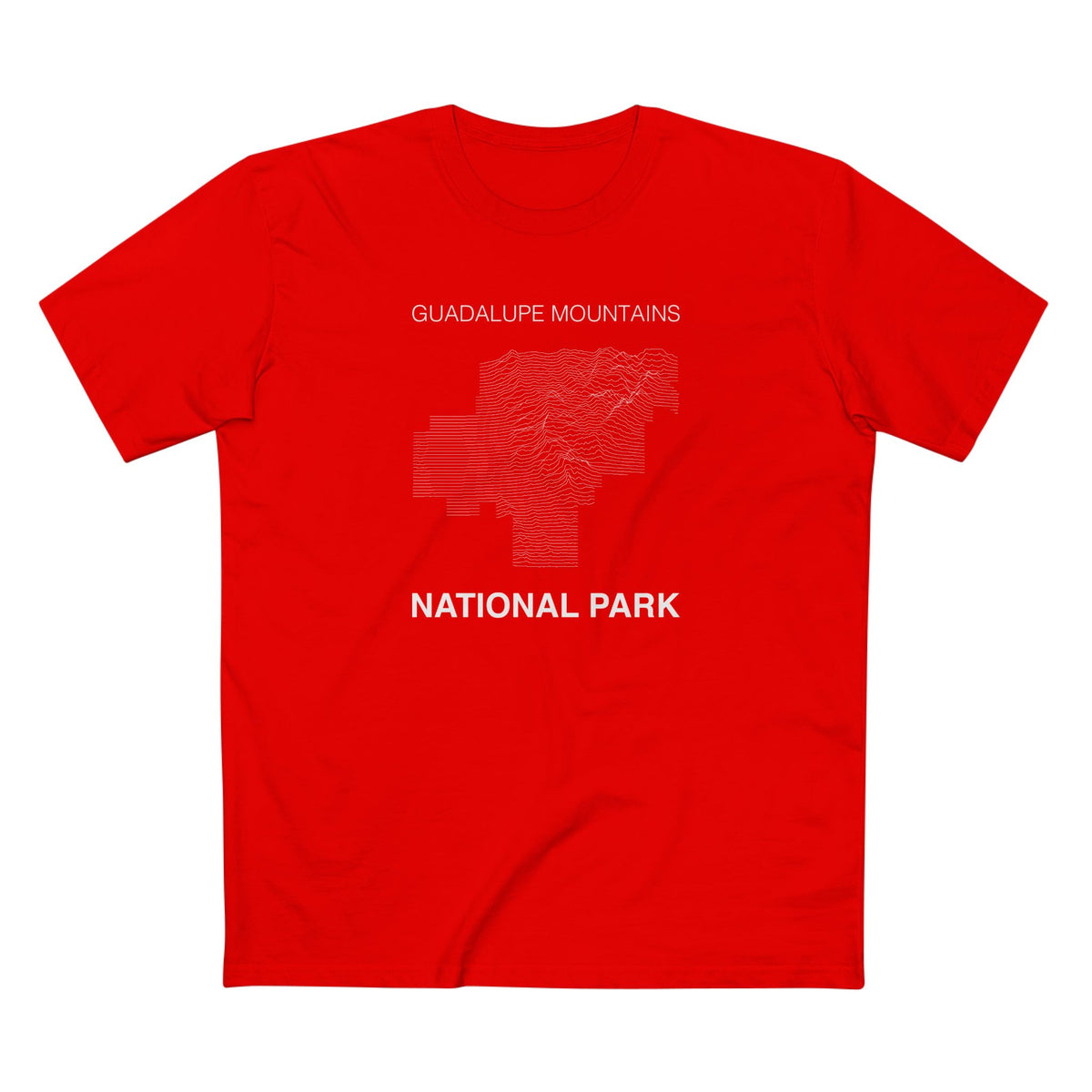 Guadalupe Mountains National Park T-Shirt Lines in Red