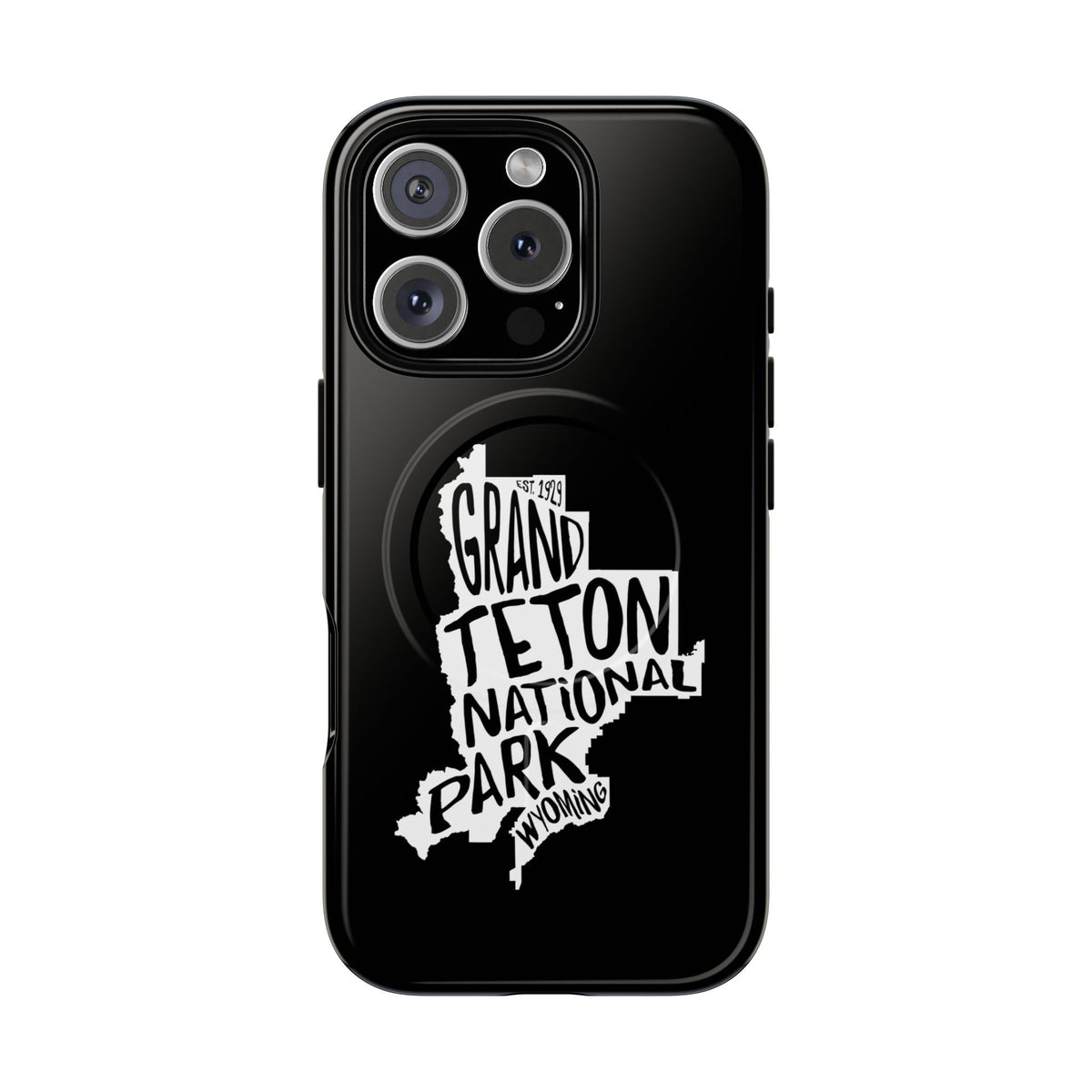 Grand Teton National Park iPhone Case with MagSafe - Map Design