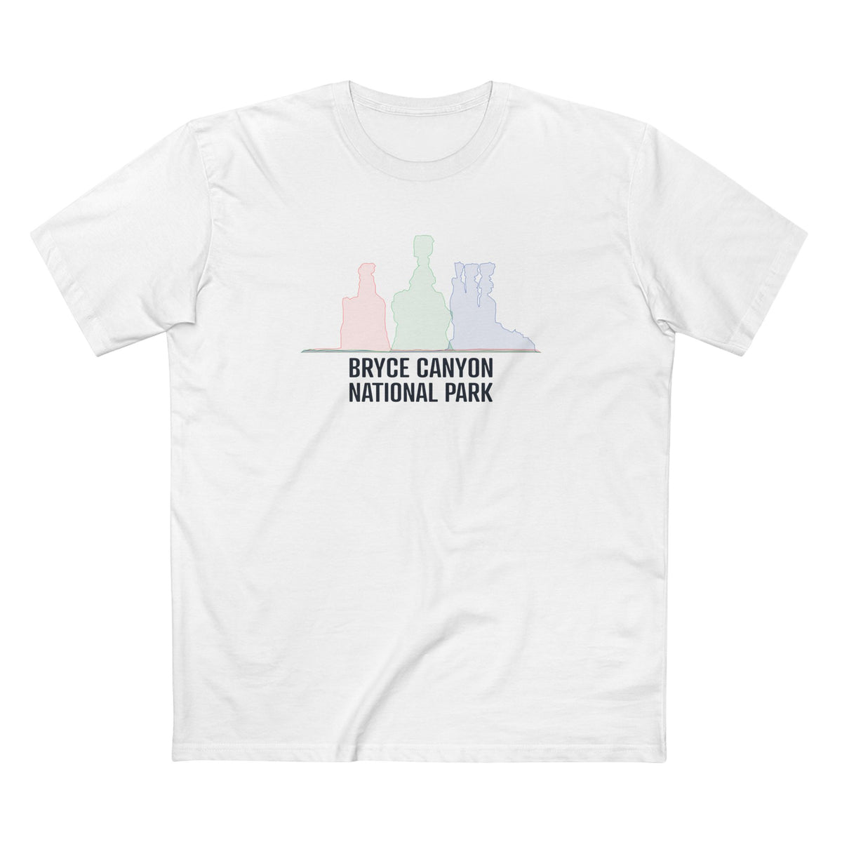 Bryce Canyon National Park T-Shirt - Histogram Design in White