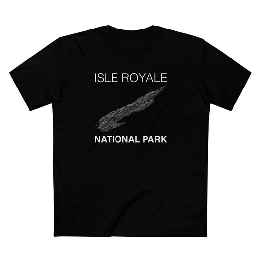 Isle Royale National Park T-Shirt Lines in Black