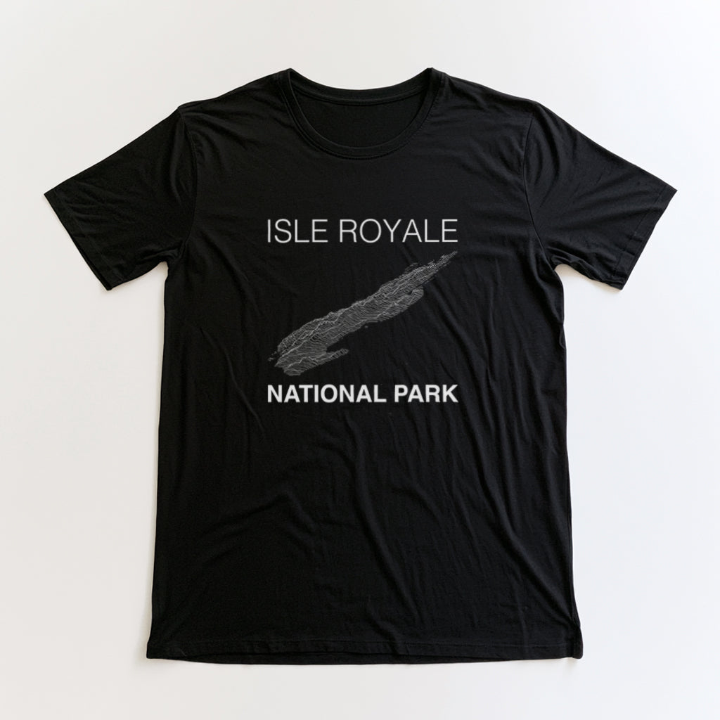 Isle Royale National Park T-Shirt Lines in Black