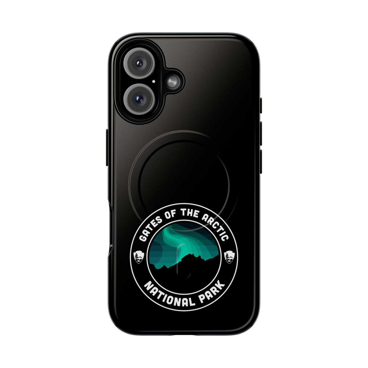 Gates of the Arctic National Park iPhone Case with MagSafe - Round Emblem Design