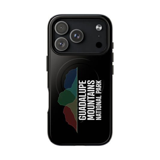 Guadalupe Mountains National Park iPhone case with MagSafe featuring histogram artwork.