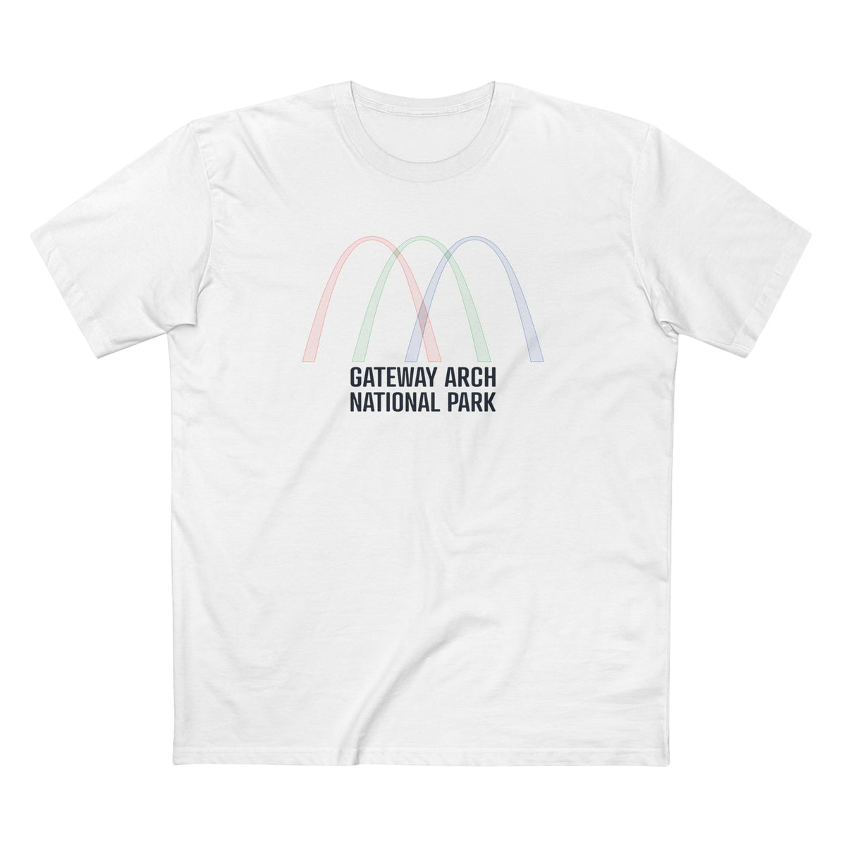Gateway Arch National Park T-Shirt - Histogram Design in White