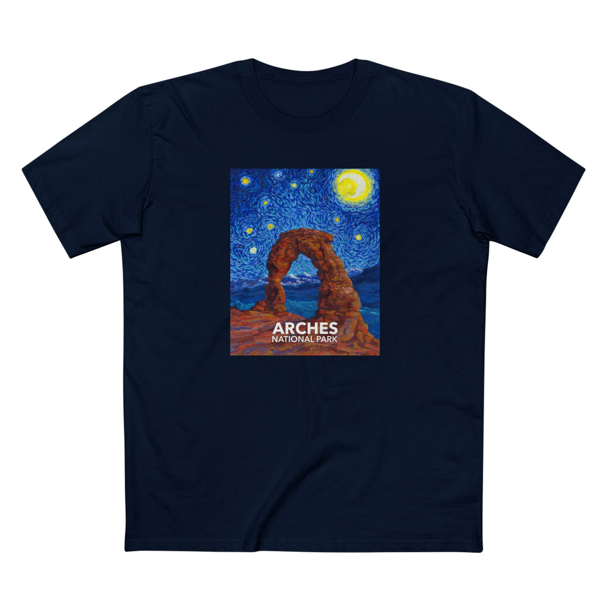 Arches National Park T-Shirt - The Starry Night in Navy