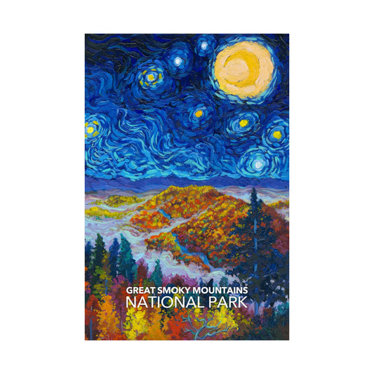 Great Smoky Mountains National Park Poster - Starry Night