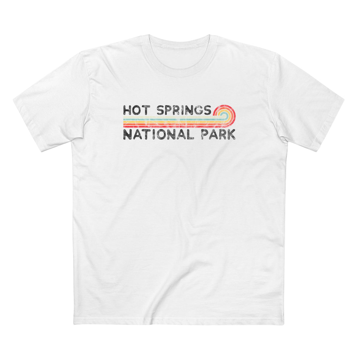 Hot Springs National Park T-Shirt - Vintage Stretched Sunrise in White