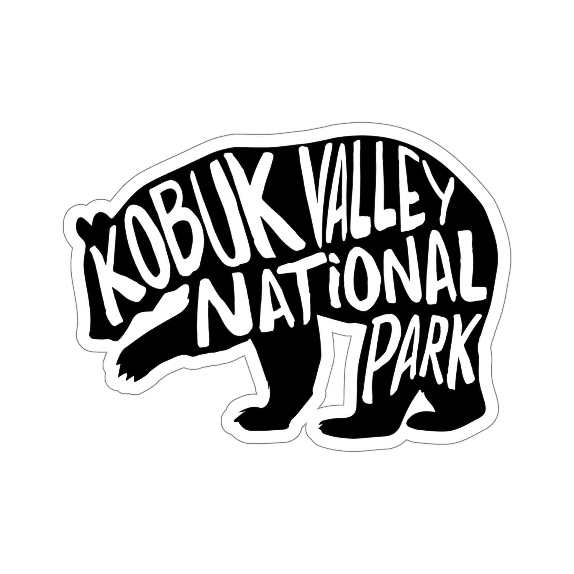 Kobuk Valley National Park sticker featuring a grizzly bear silhouette