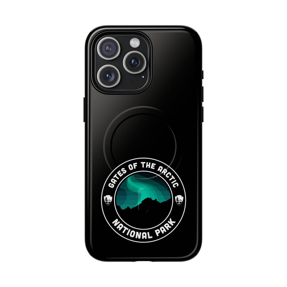 Gates of the Arctic National Park iPhone Case with MagSafe - Round Emblem Design