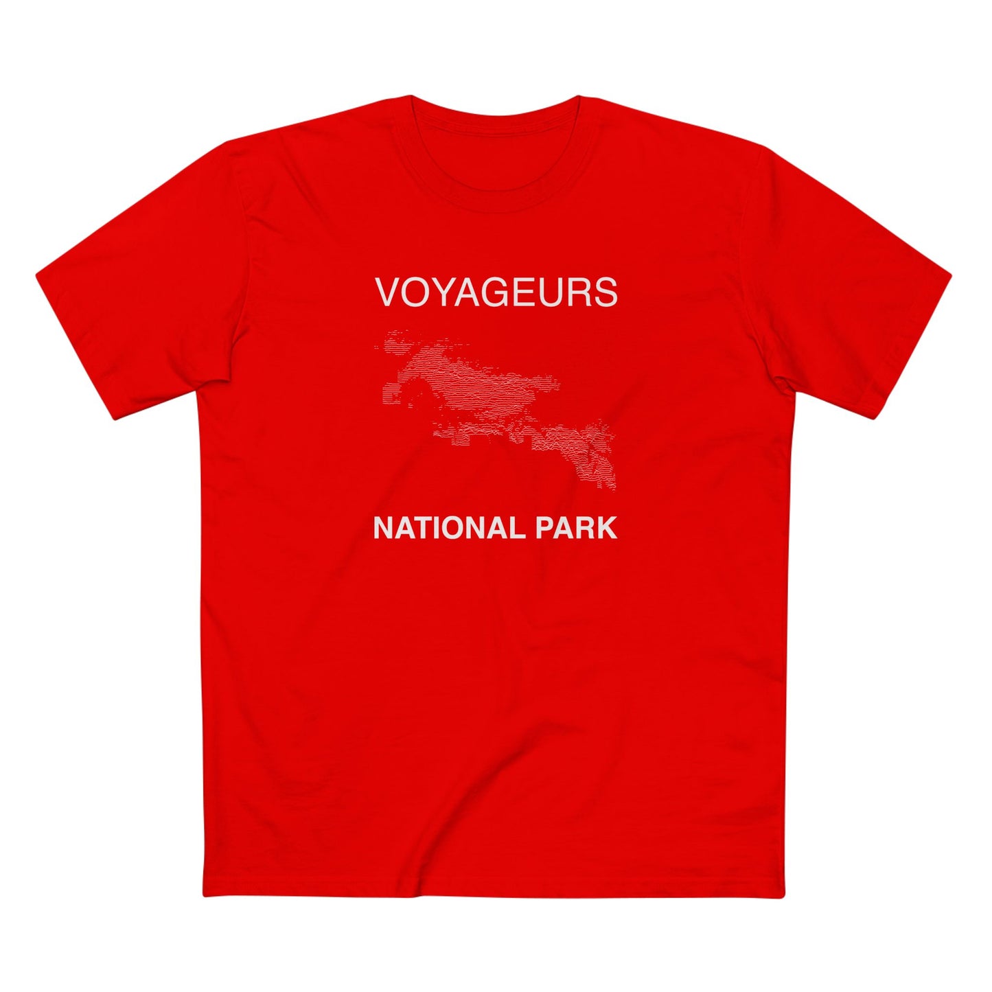 Voyageurs National Park T-Shirt Lines in Red
