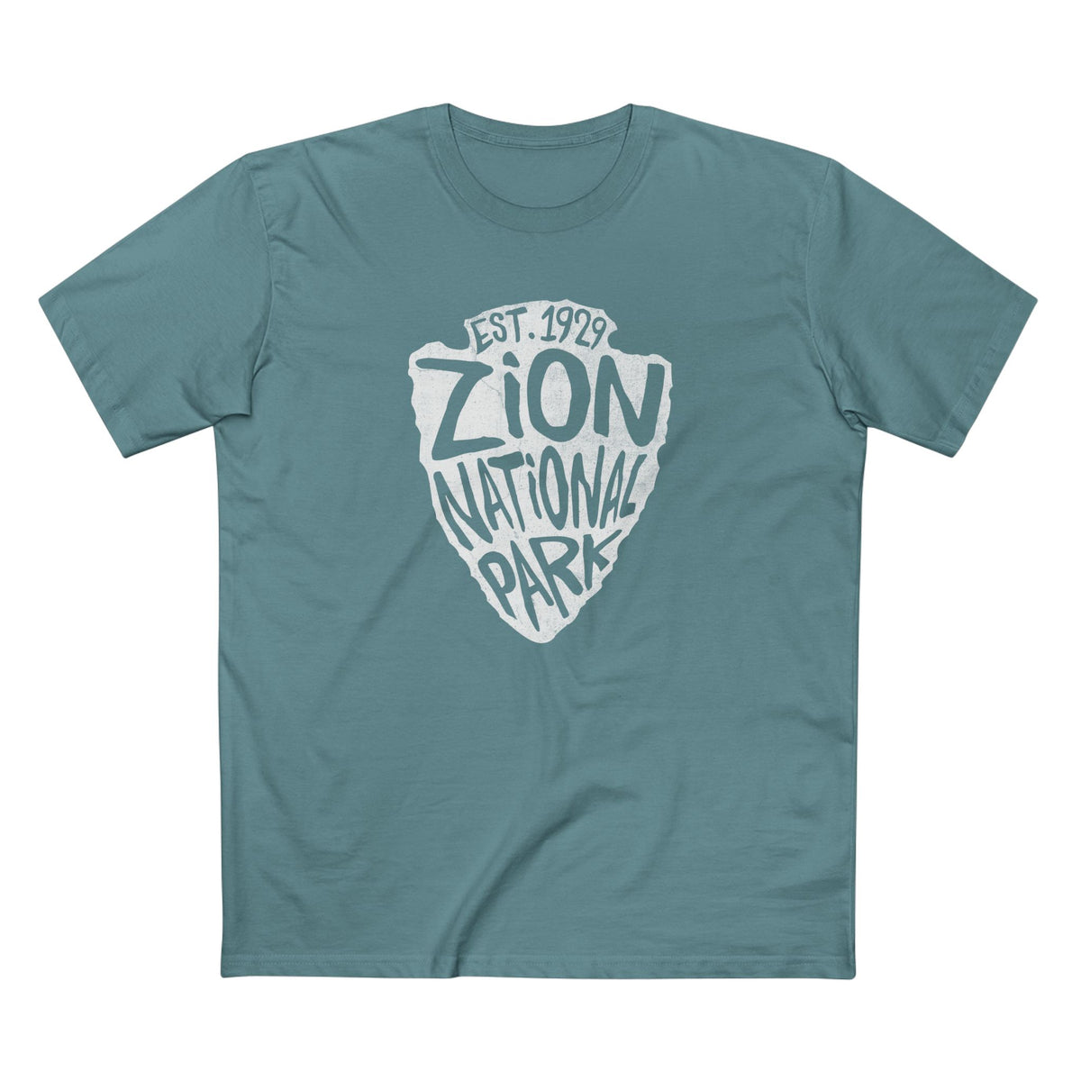 Zion National Park T-Shirt - Arrow Head Design in Slate Blue