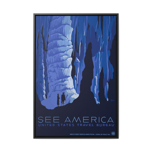 See America National Park Framed Canvas - WPA Poster