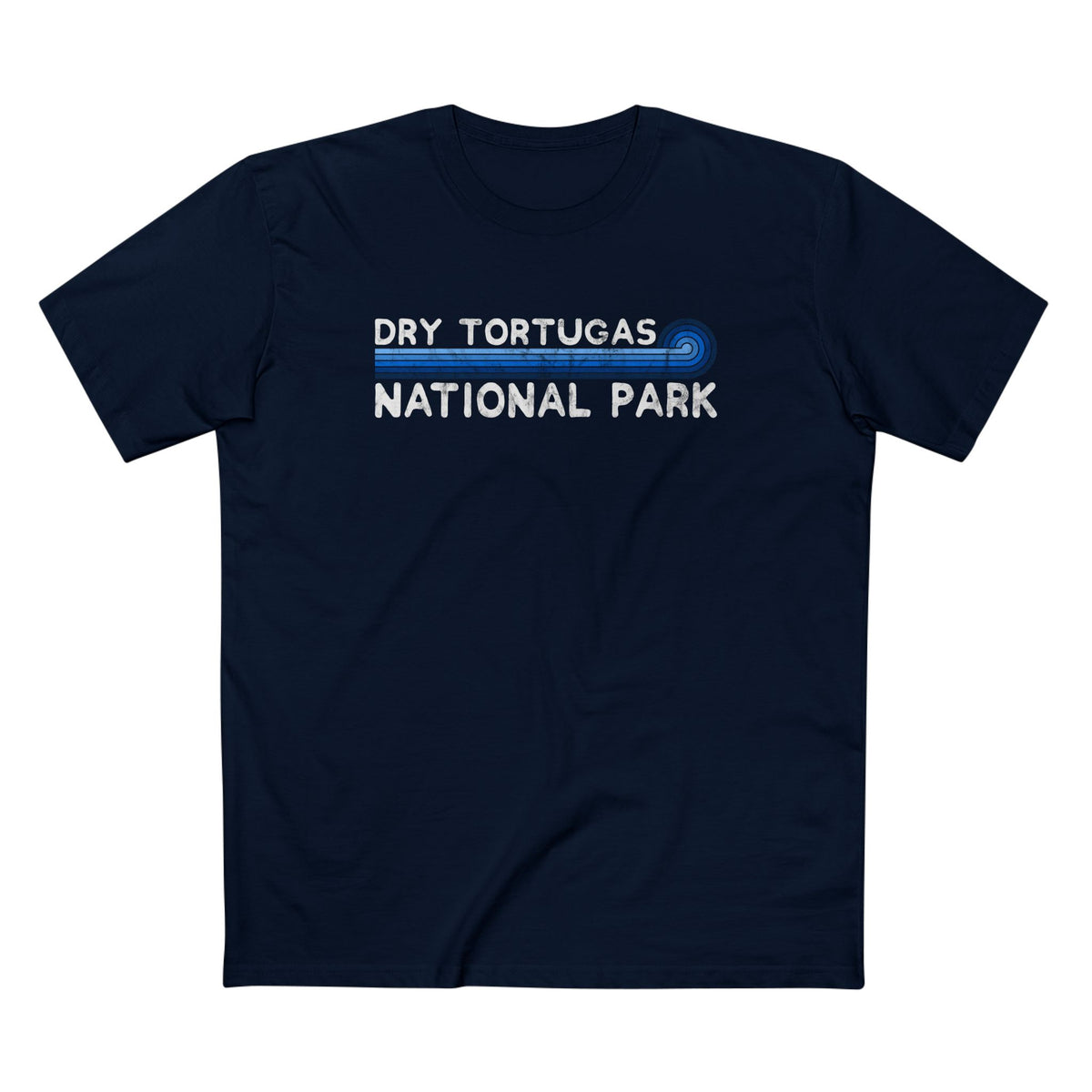 Dry Tortugas National Park T-Shirt - Blue Vintage Stretched Sunrise in Navy
