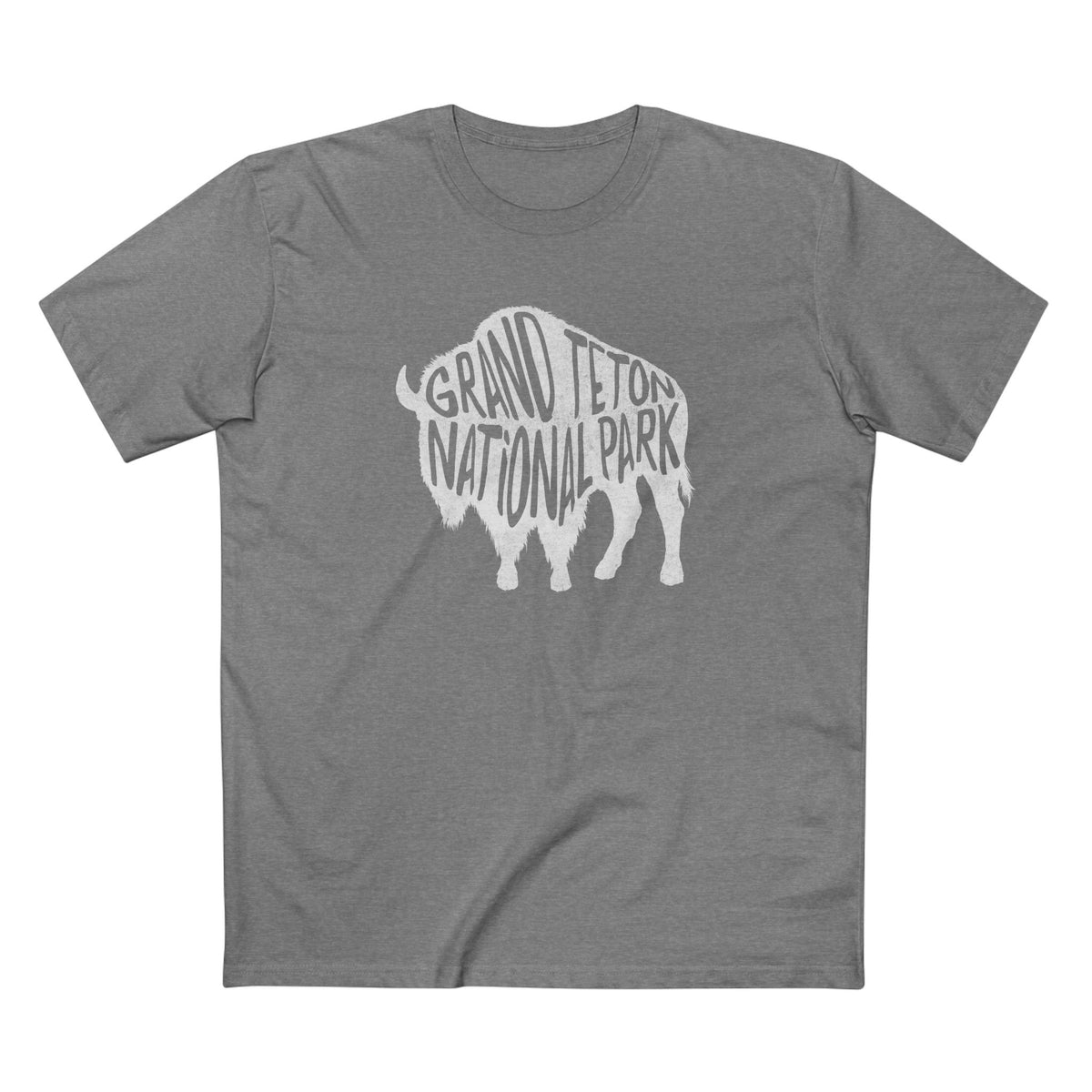 Grand Teton National Park T-Shirt - Bison in Athletic Heather