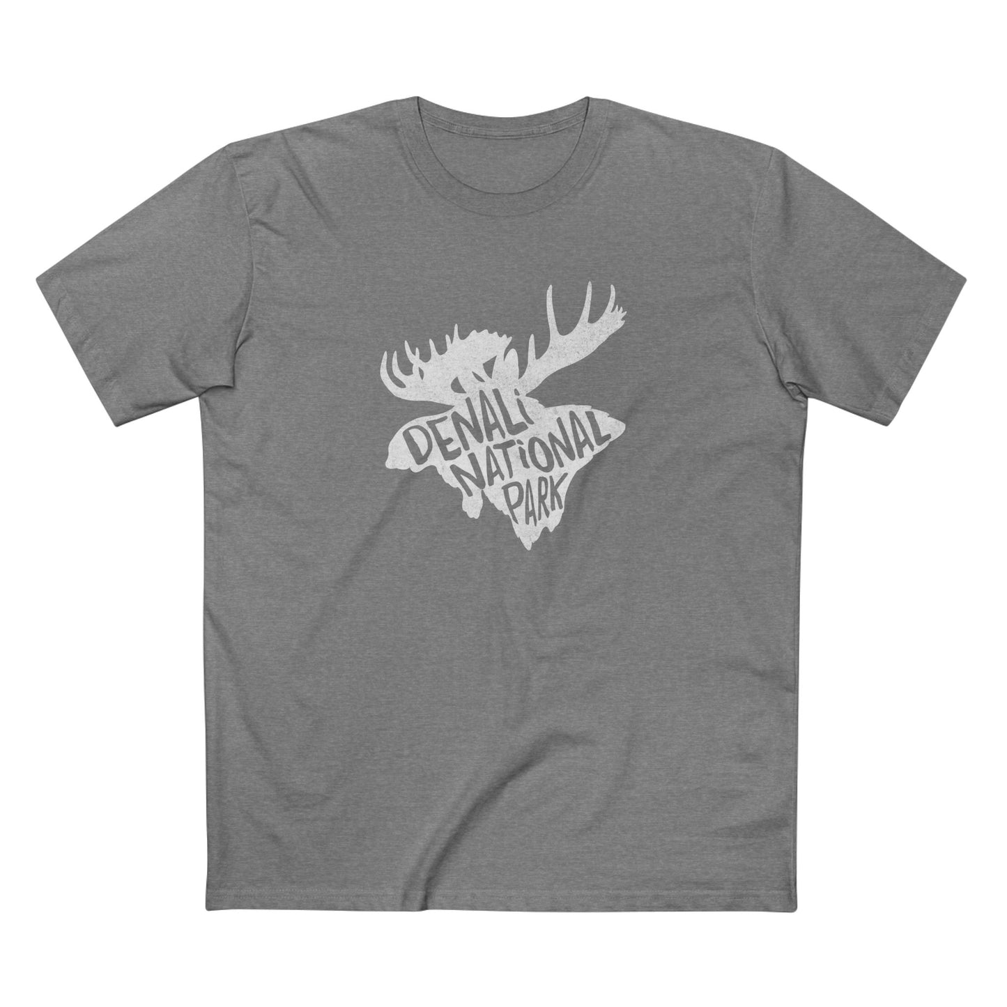 Denali National Park T-Shirt - Moose in Athletic Heather