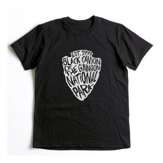 Black Canyon of the Gunnison National Park T-Shirt - Arrowhead Design in Black