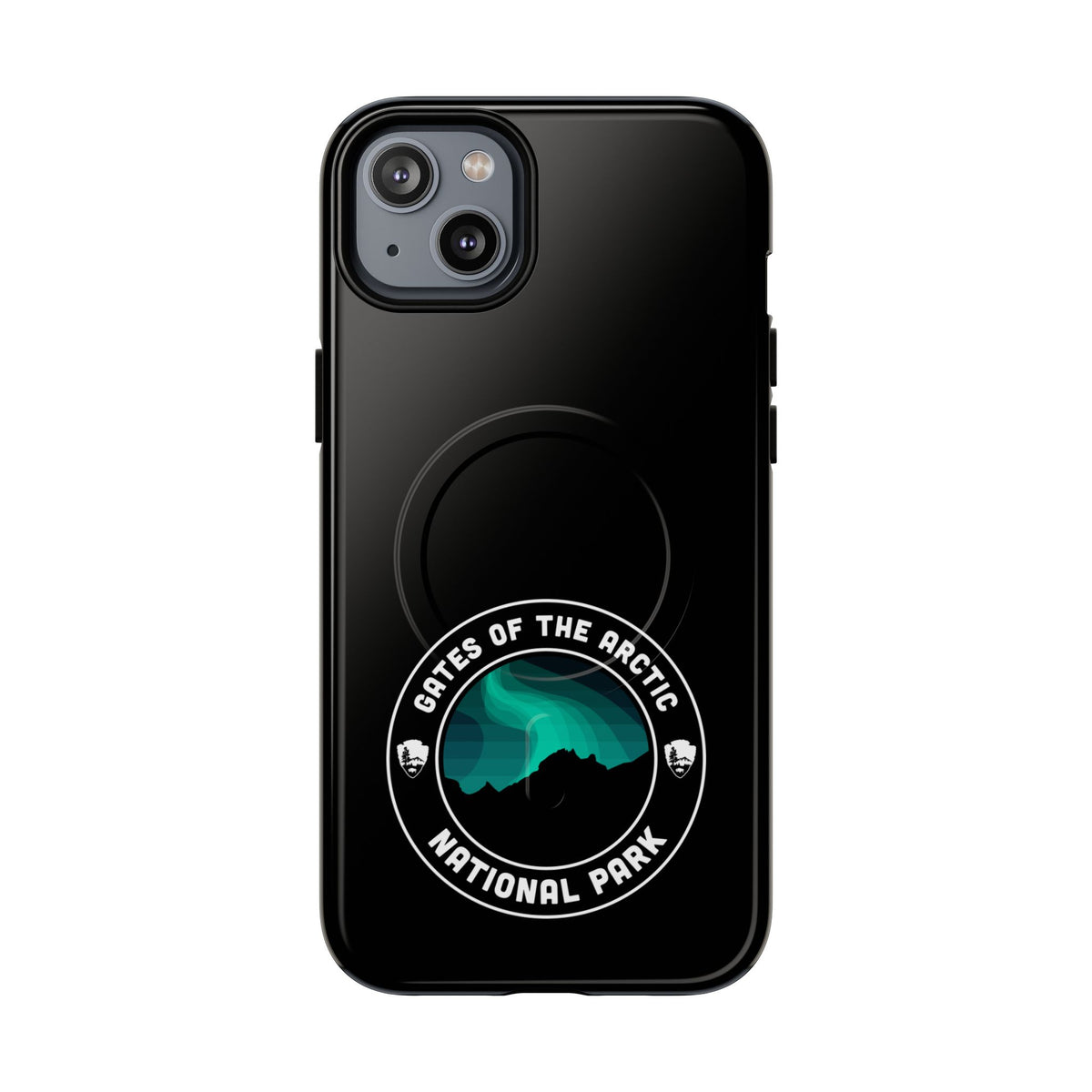 Gates of the Arctic National Park iPhone Case with MagSafe - Round Emblem Design