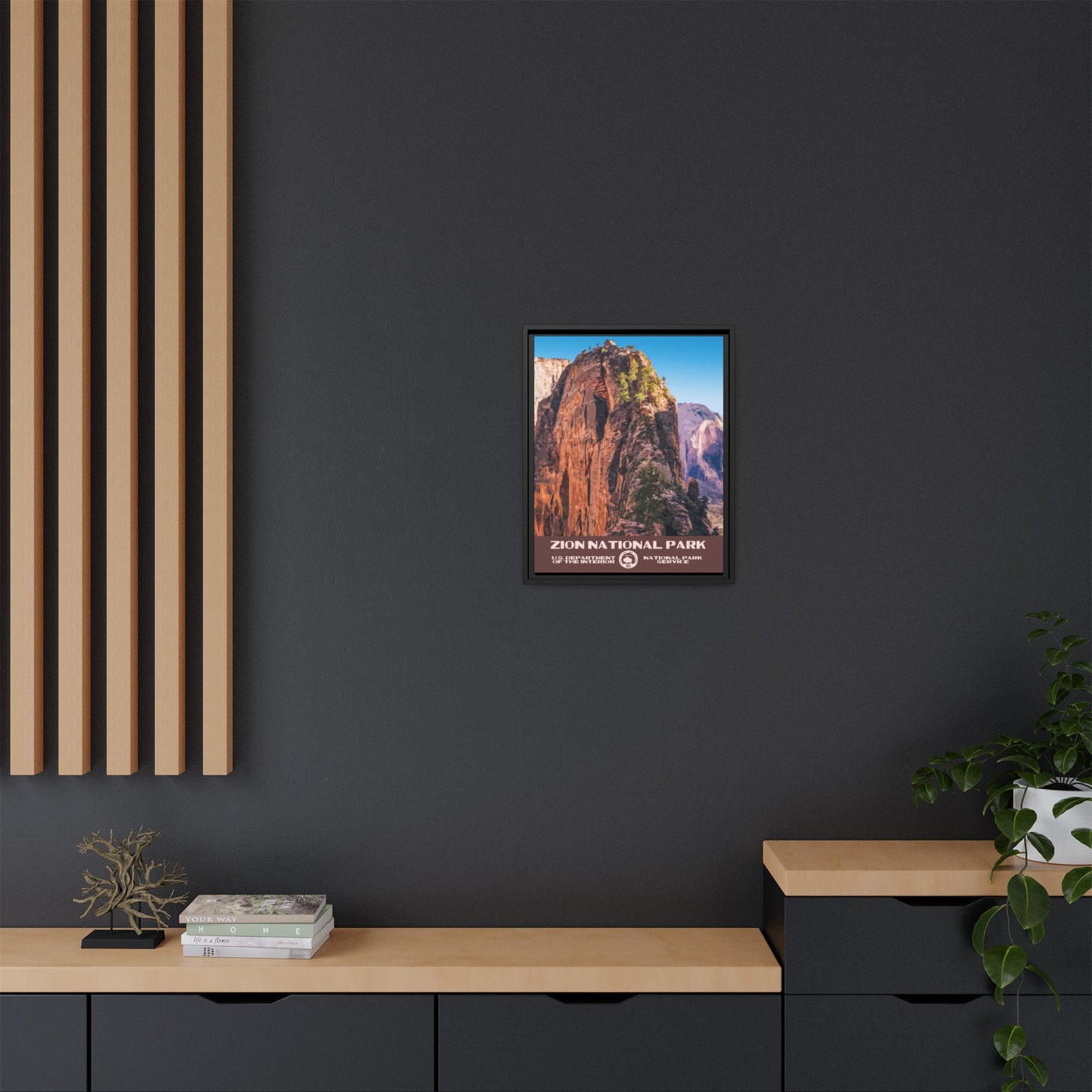 Zion National Park Framed Canvas - WPA Poster