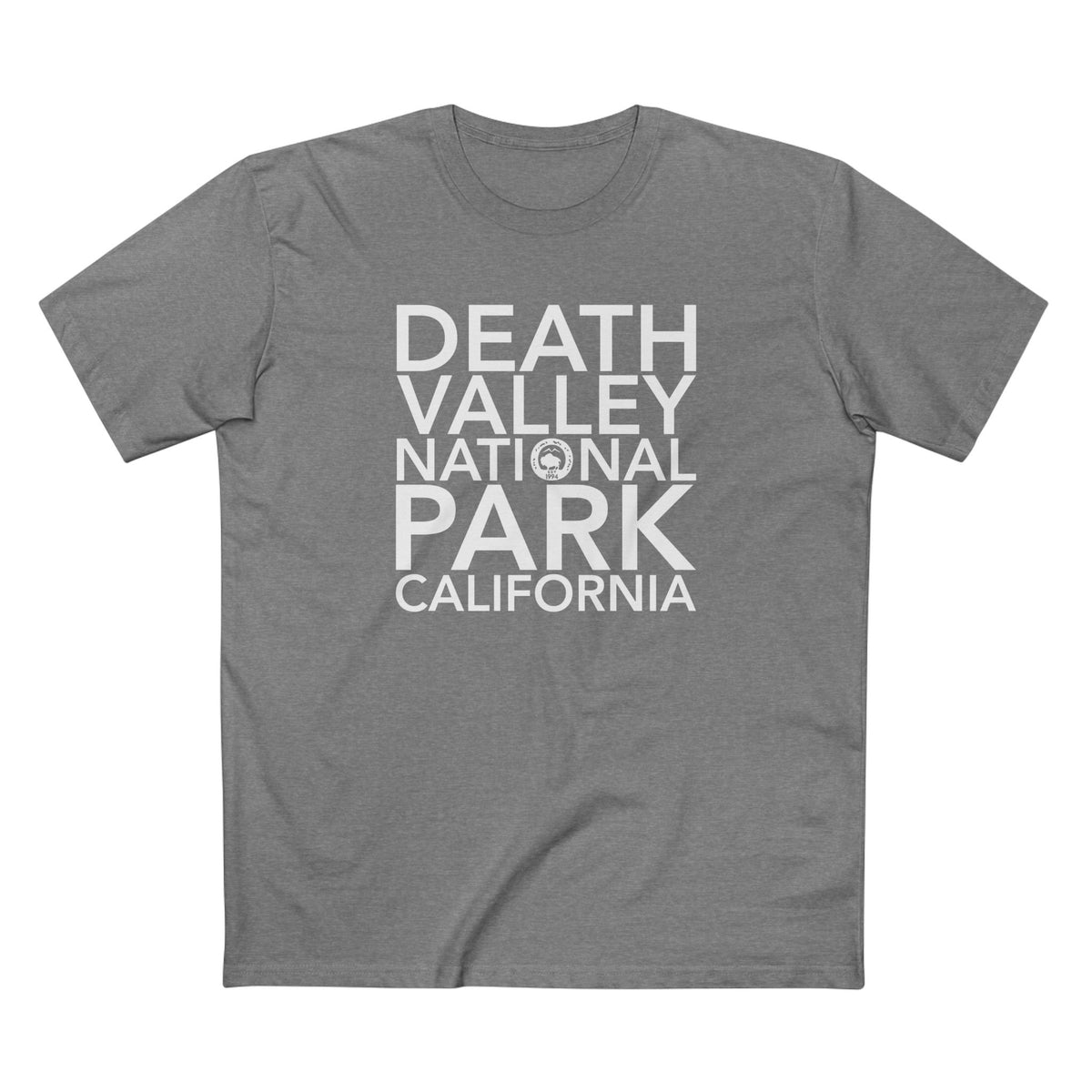 Death Valley National Park T-Shirt Block Text in Athletic Heather