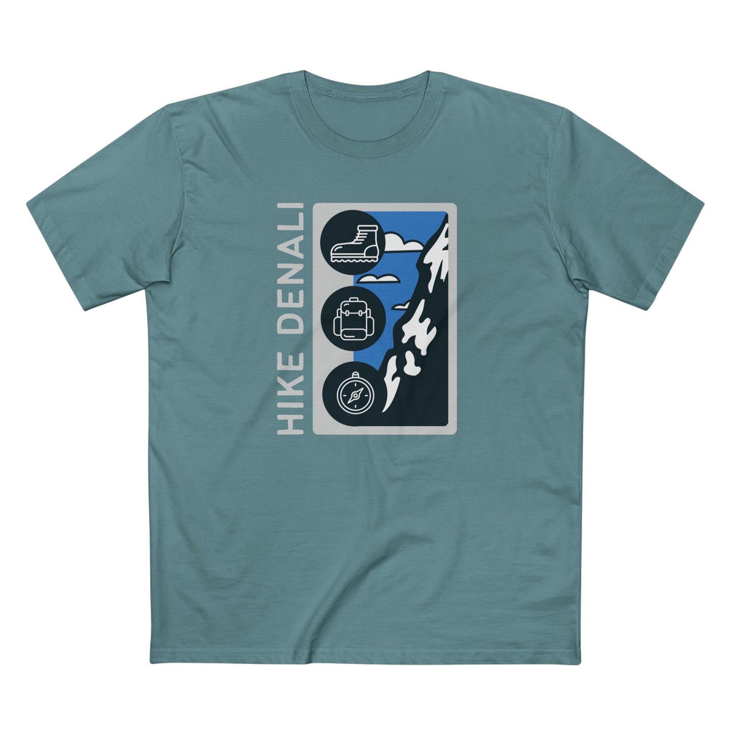 Denali National Park T-Shirt - Hike Denali in Slate Blue