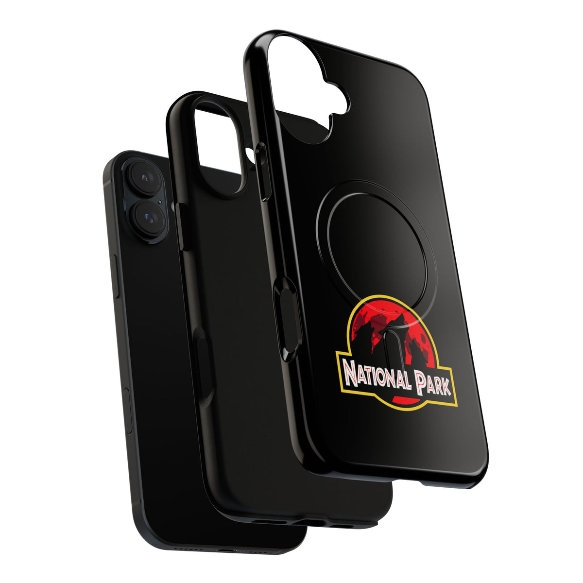 3 Wolf National Park iPhone Case with MagSafe - Parody Logo