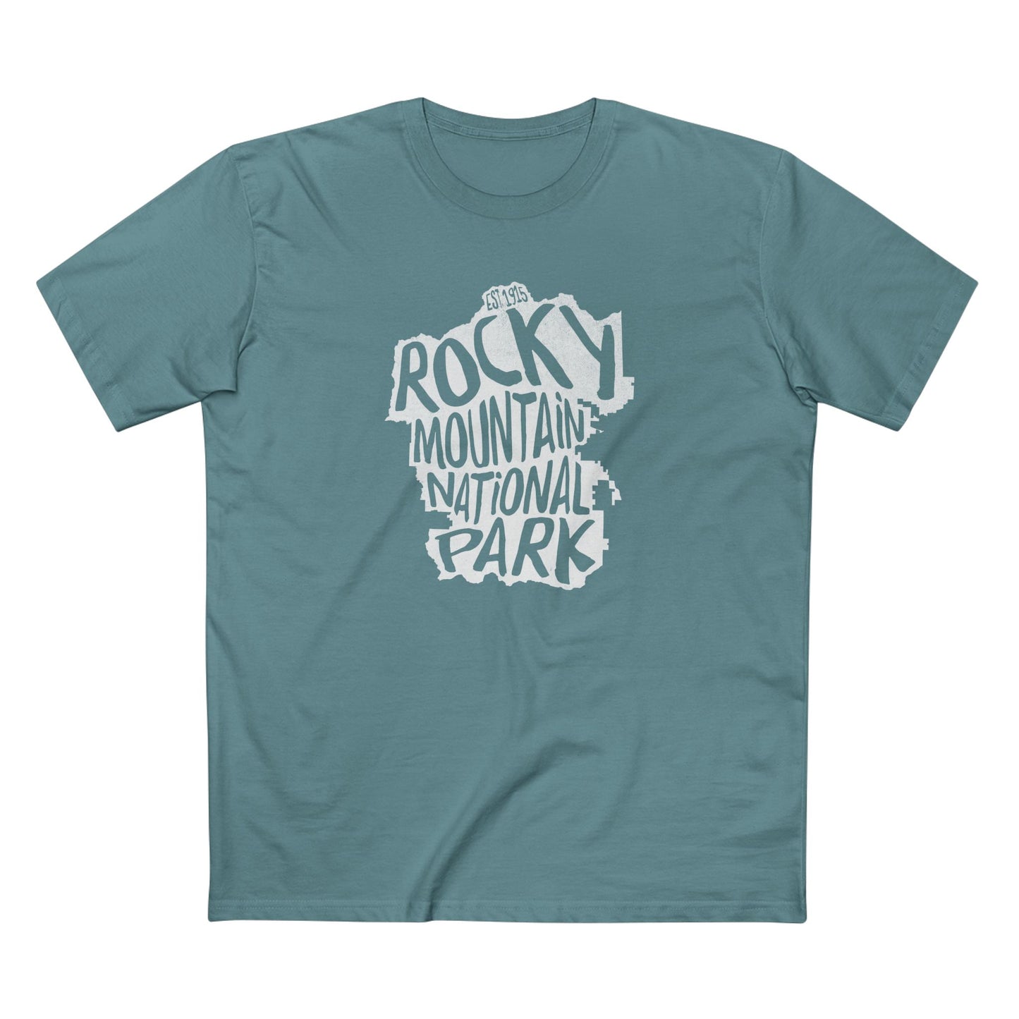 Rocky Mountain National Park T-Shirt - Map in Slate Blue