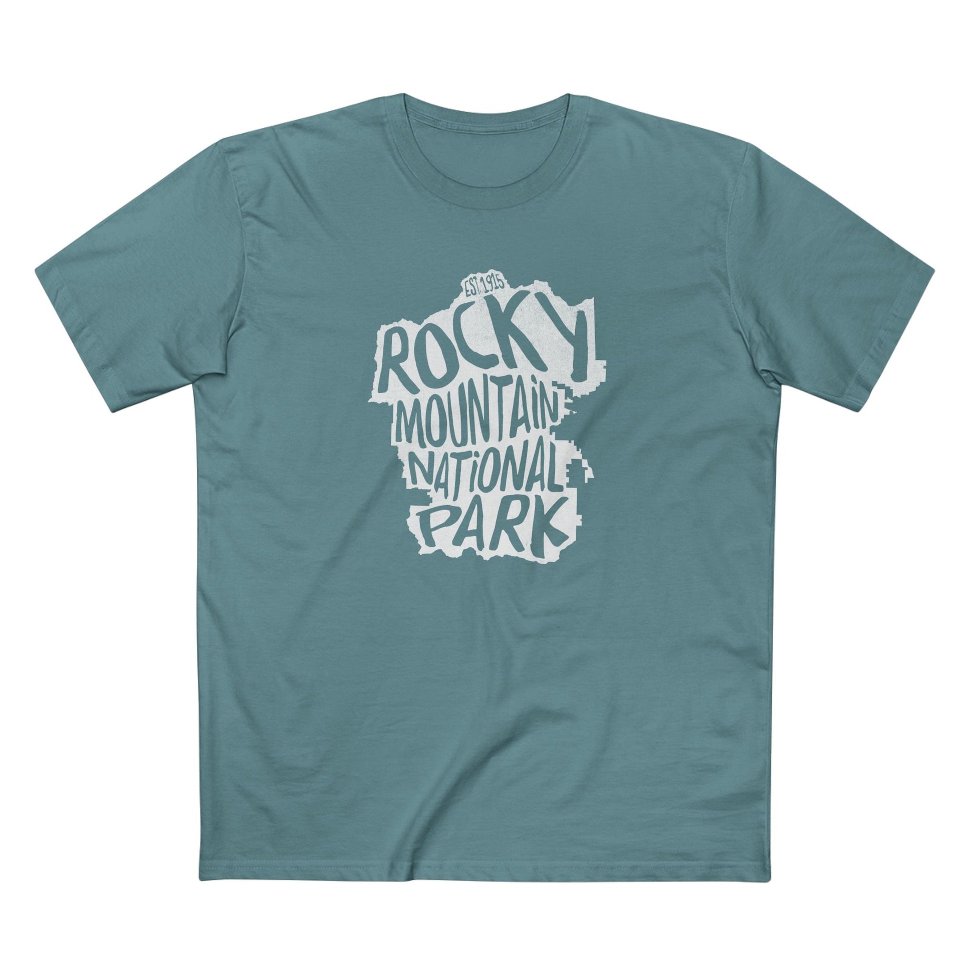 Rocky Mountain National Park T-Shirt - Map in Slate Blue
