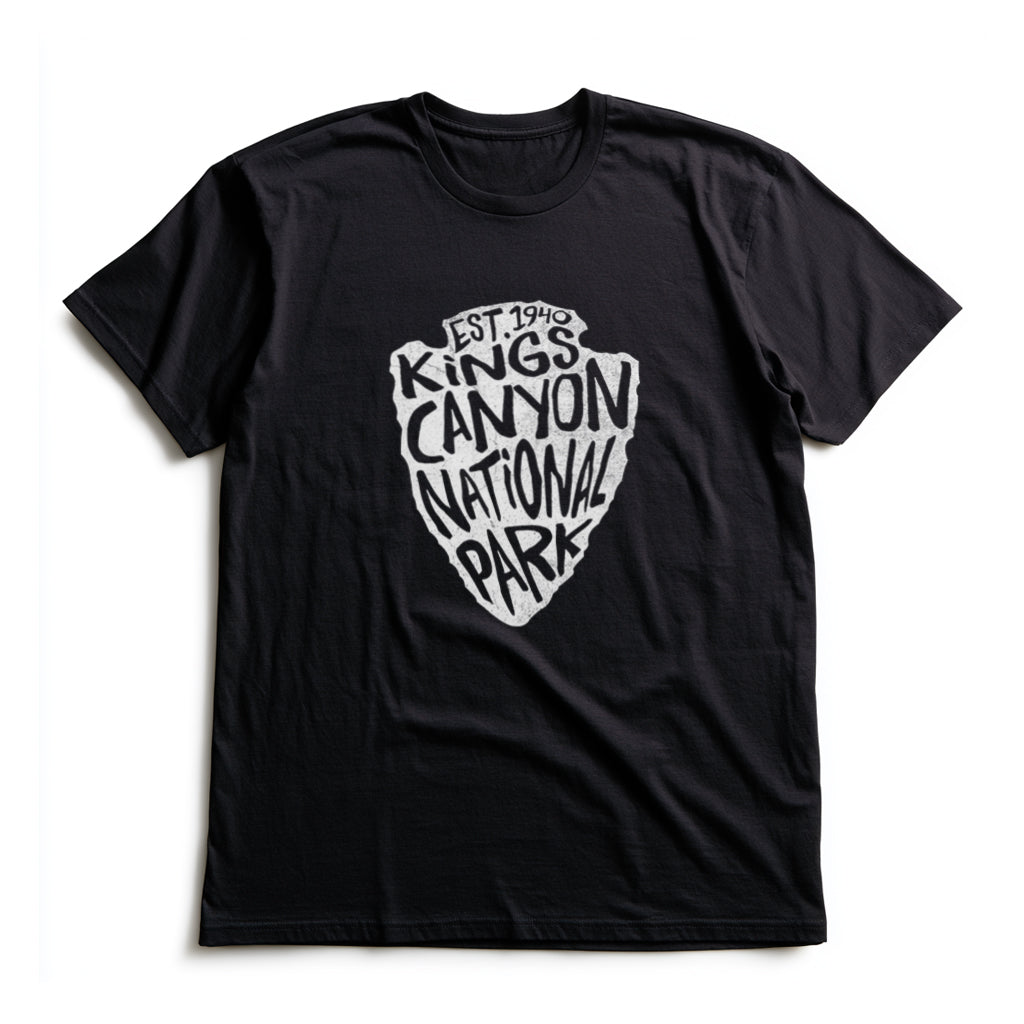 Kings Canyon National Park T-Shirt - Arrowhead Design in Black
