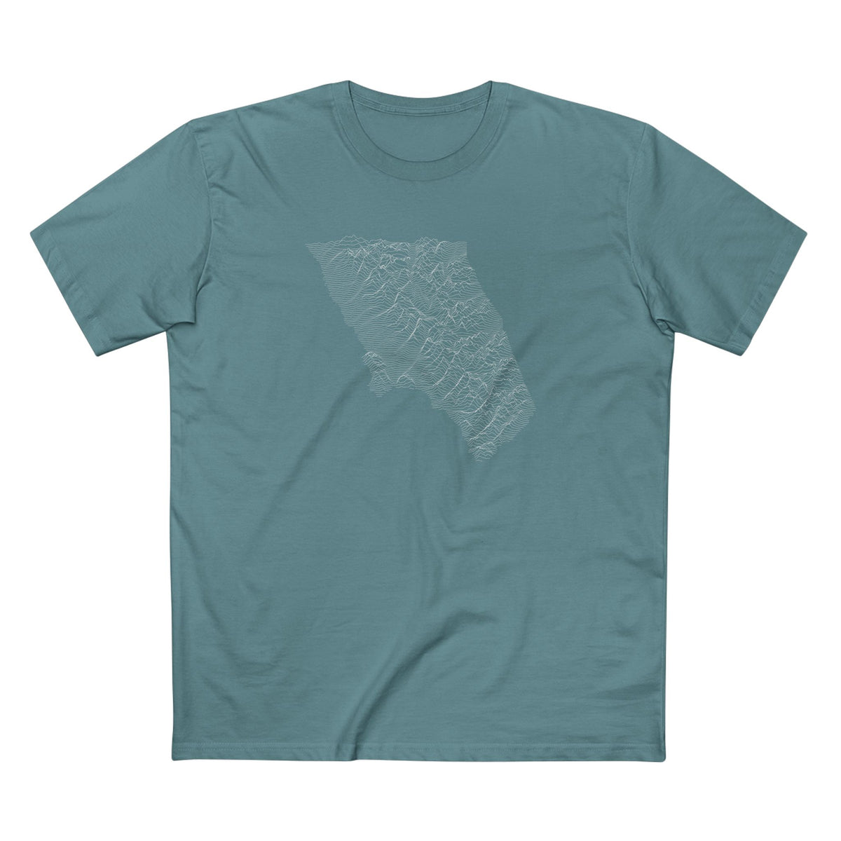 Glacier National Park T-Shirt - Topographical Lines in Slate Blue