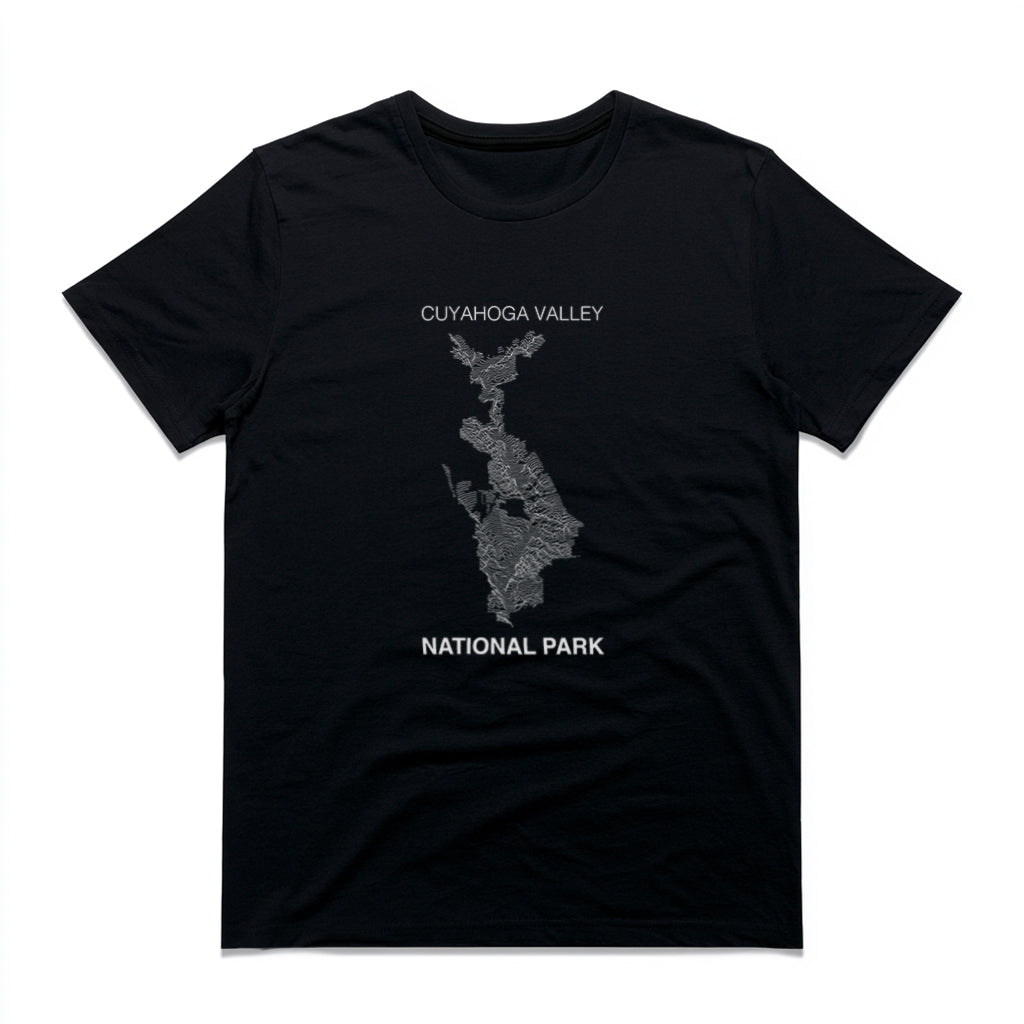 Cuyahoga Valley National Park T-Shirt Lines in Black