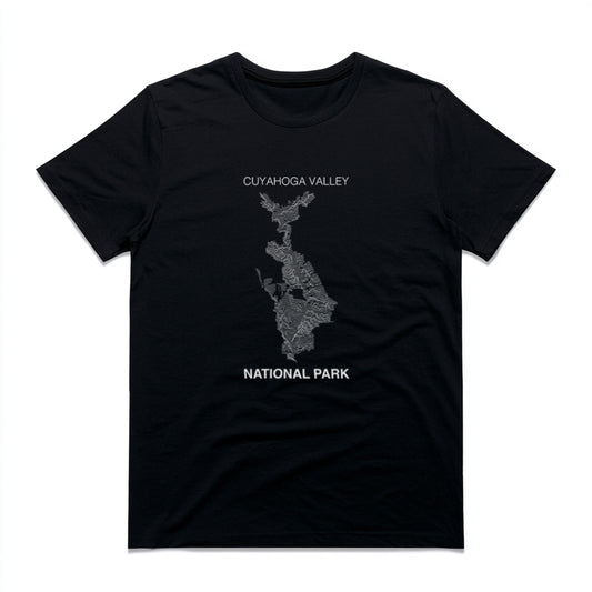 Cuyahoga Valley National Park T-Shirt Lines in Black