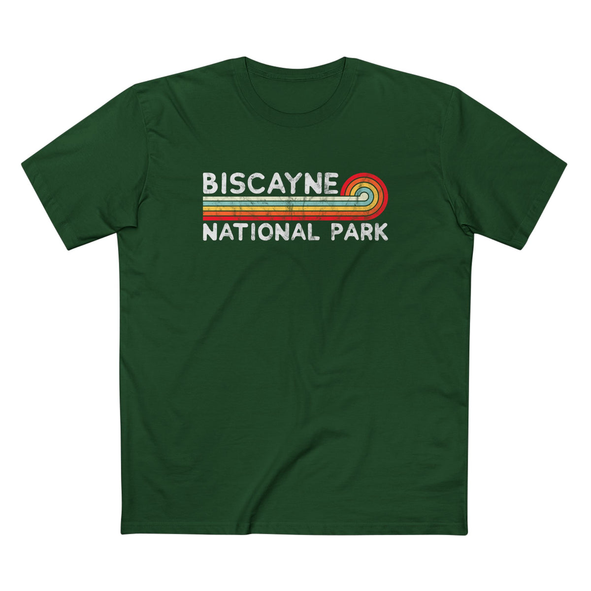 Biscayne National Park T-Shirt - Vintage Stretched Sunrise in Forest Green